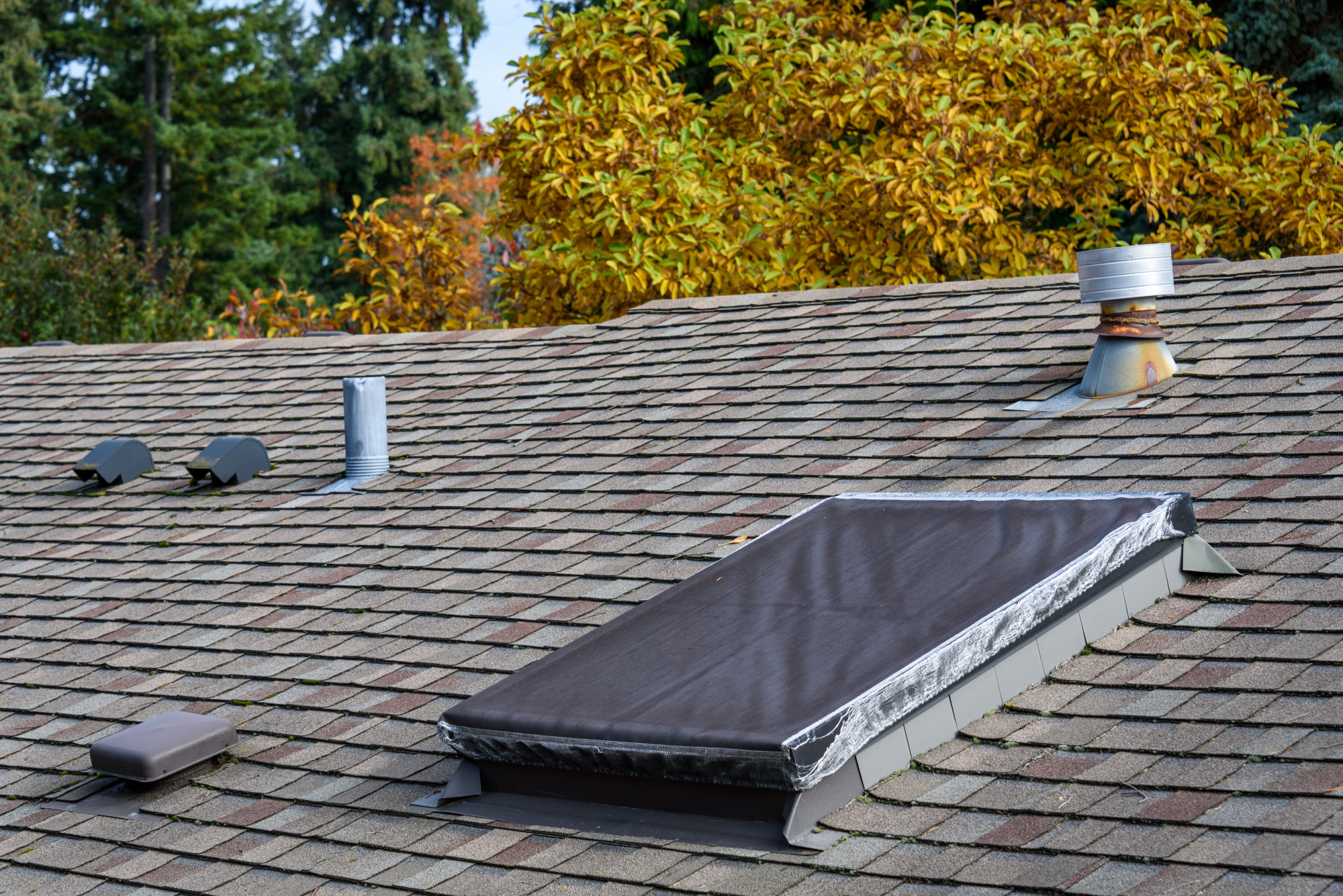 rooftop with a covered vent